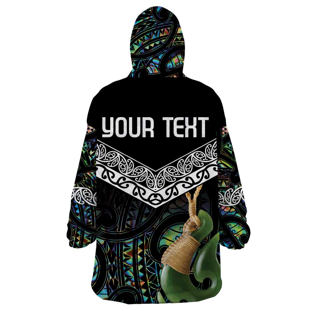 Personalised Maori Manaia Wearable Blanket Hoodie New Zealand Tribal Hei Matau Papua Shell - Vibe Hoodie Shop