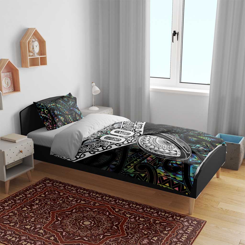 Custom New Zealand Bedding Set Maori Rugby Tattoo Papua Shell - Vibe Hoodie Shop