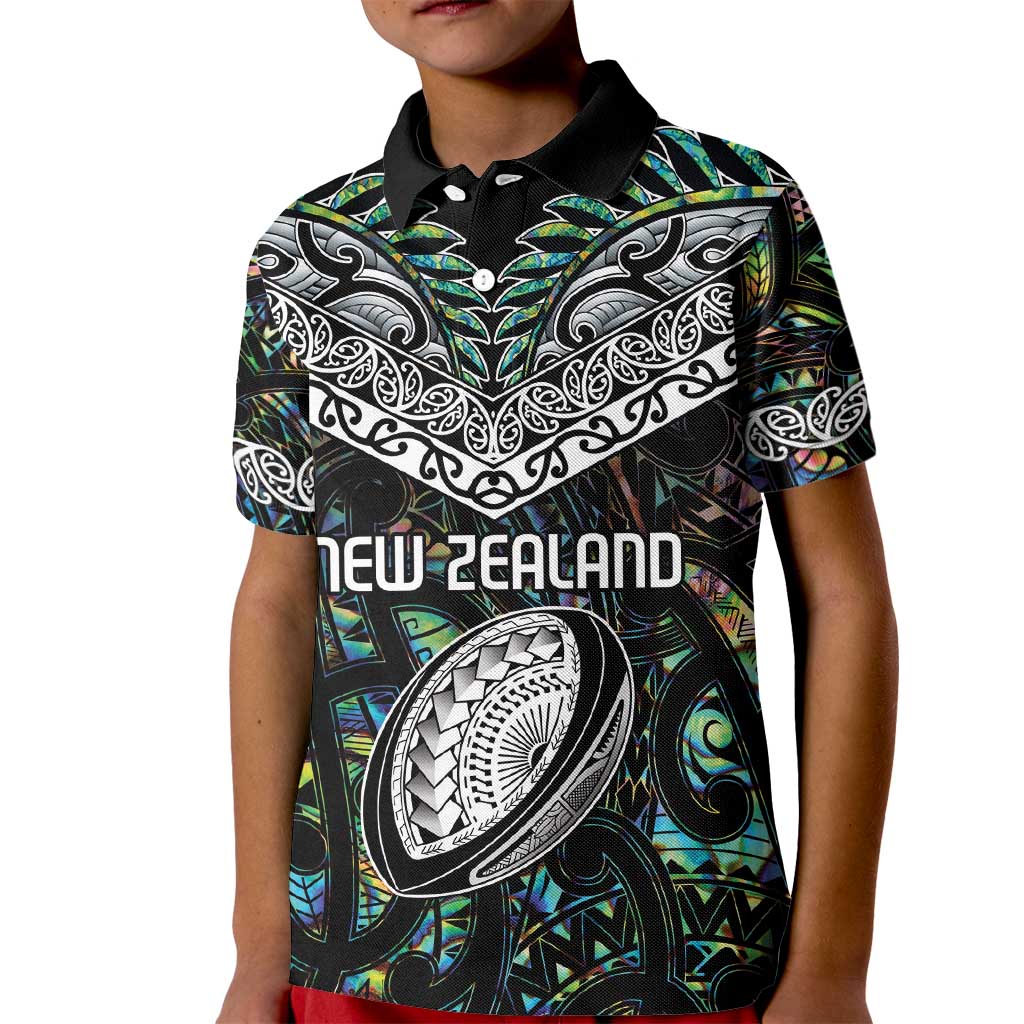 Custom New Zealand Kid Polo Shirt Maori Rugby Tattoo Papua Shell - Vibe Hoodie Shop