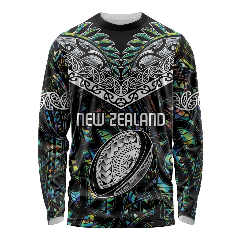 Custom New Zealand Long Sleeve Shirt Maori Rugby Tattoo Papua Shell - Vibe Hoodie Shop