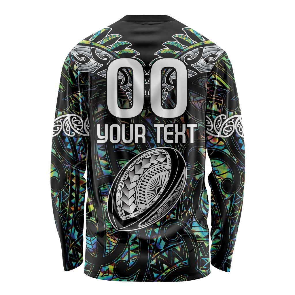 Custom New Zealand Long Sleeve Shirt Maori Rugby Tattoo Papua Shell - Vibe Hoodie Shop
