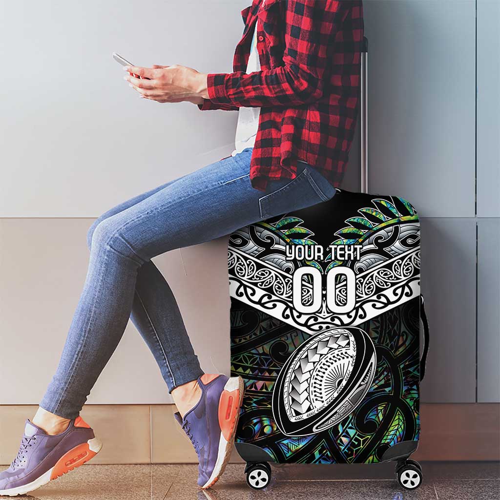 Custom New Zealand Luggage Cover Maori Rugby Tattoo Papua Shell - Vibe Hoodie Shop