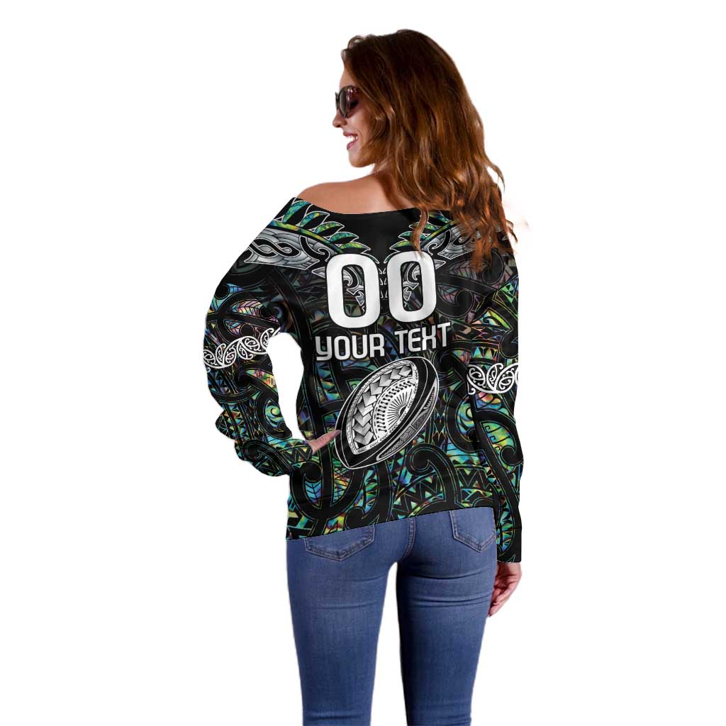 Custom New Zealand Off Shoulder Sweater Maori Rugby Tattoo Papua Shell - Vibe Hoodie Shop