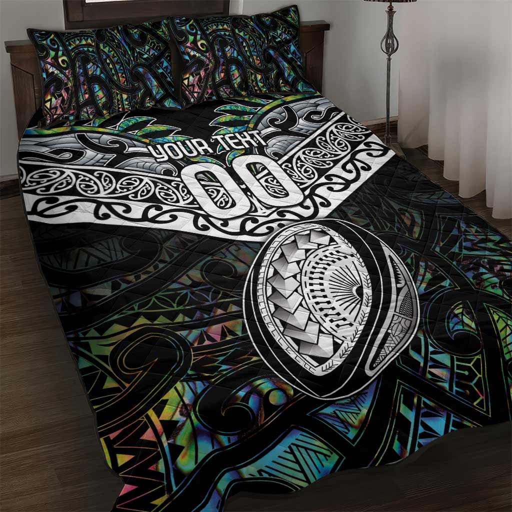 Custom New Zealand Quilt Bed Set Maori Rugby Tattoo Papua Shell - Vibe Hoodie Shop
