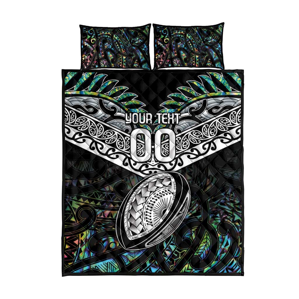 Custom New Zealand Quilt Bed Set Maori Rugby Tattoo Papua Shell - Vibe Hoodie Shop