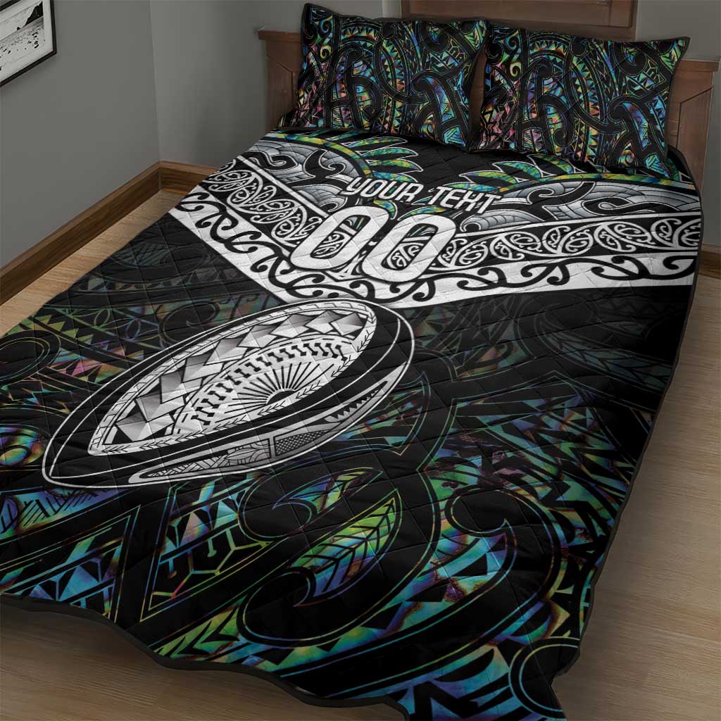 Custom New Zealand Quilt Bed Set Maori Rugby Tattoo Papua Shell - Vibe Hoodie Shop