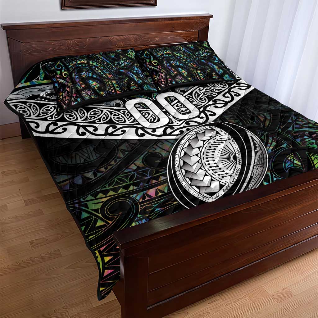 Custom New Zealand Quilt Bed Set Maori Rugby Tattoo Papua Shell - Vibe Hoodie Shop