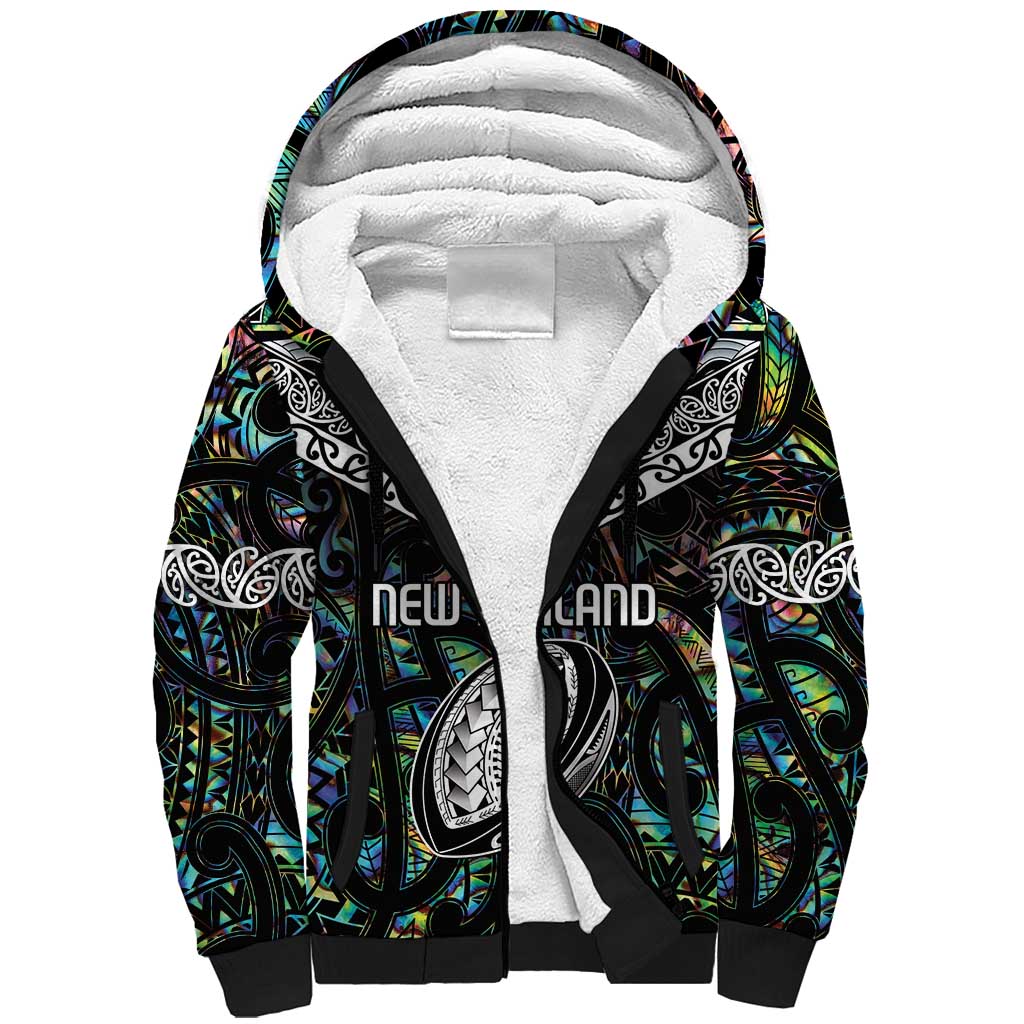 Custom New Zealand Sherpa Hoodie Maori Rugby Tattoo Papua Shell - Vibe Hoodie Shop