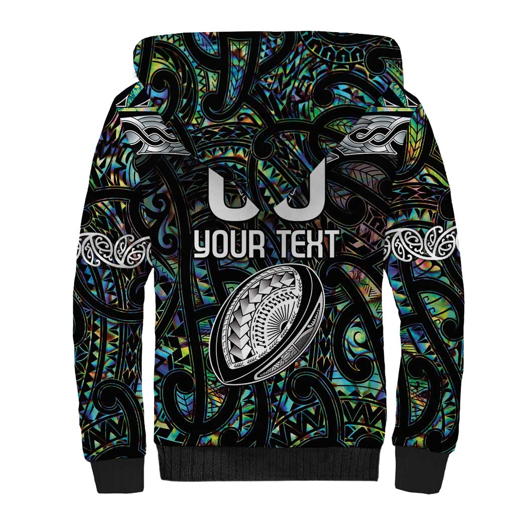 Custom New Zealand Sherpa Hoodie Maori Rugby Tattoo Papua Shell - Vibe Hoodie Shop