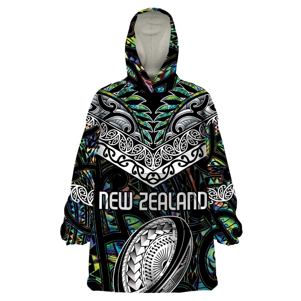 Custom New Zealand Wearable Blanket Hoodie Maori Rugby Tattoo Papua Shell - Vibe Hoodie Shop