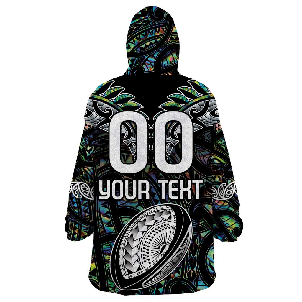 Custom New Zealand Wearable Blanket Hoodie Maori Rugby Tattoo Papua Shell - Vibe Hoodie Shop