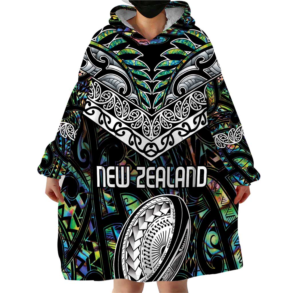 Custom New Zealand Wearable Blanket Hoodie Maori Rugby Tattoo Papua Shell - Vibe Hoodie Shop