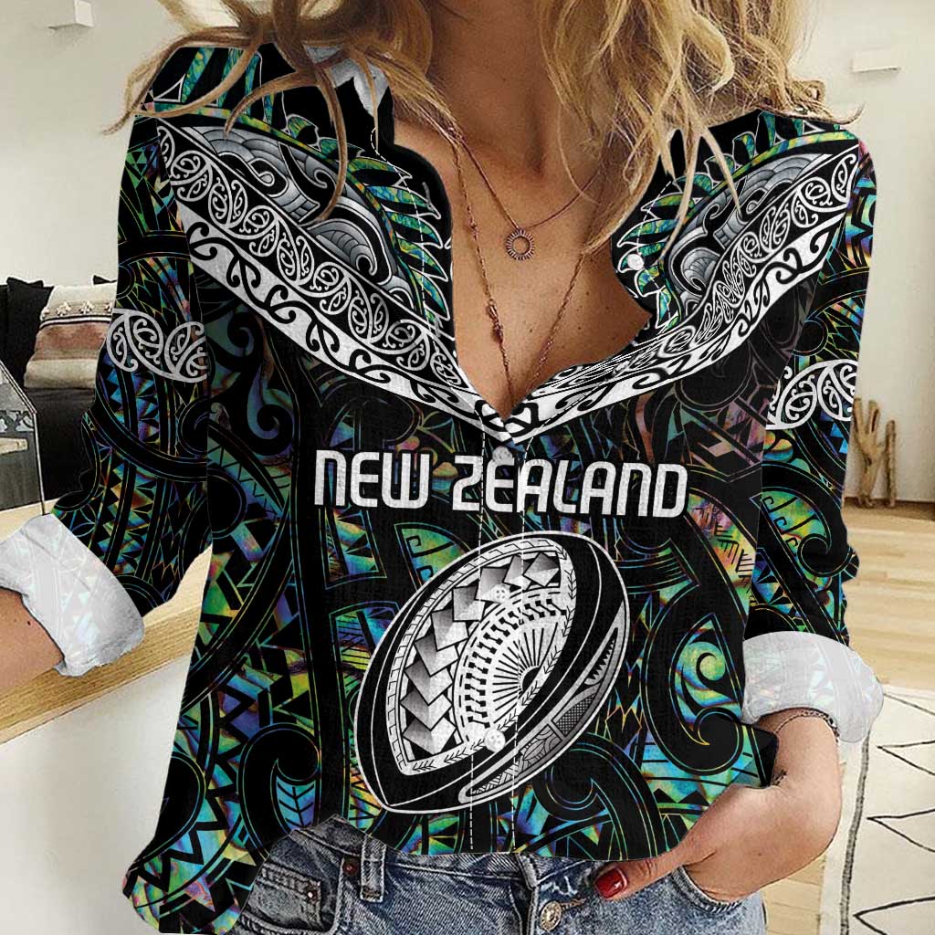 Custom New Zealand Women Casual Shirt Maori Rugby Tattoo Papua Shell - Vibe Hoodie Shop