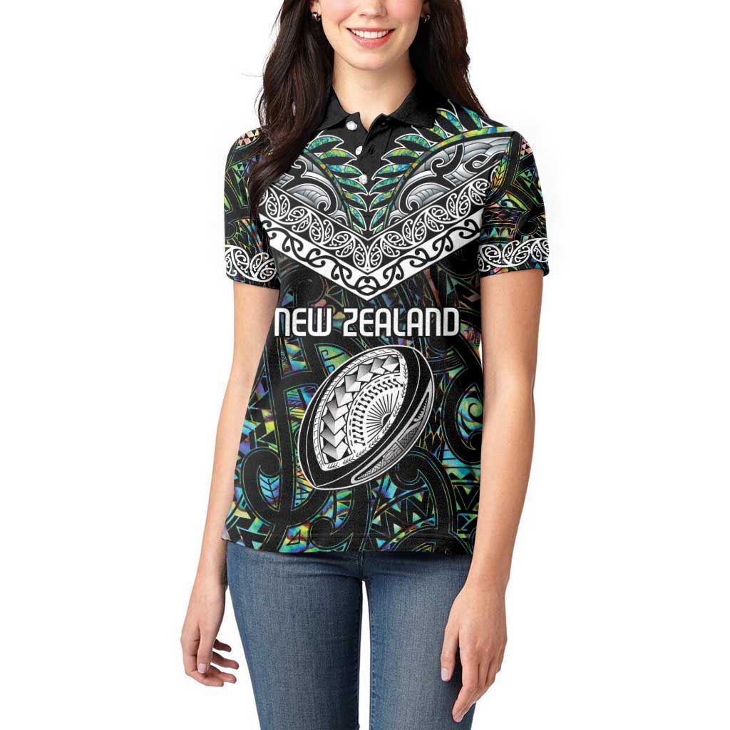 Custom New Zealand Women Polo Shirt Maori Rugby Tattoo Papua Shell - Vibe Hoodie Shop