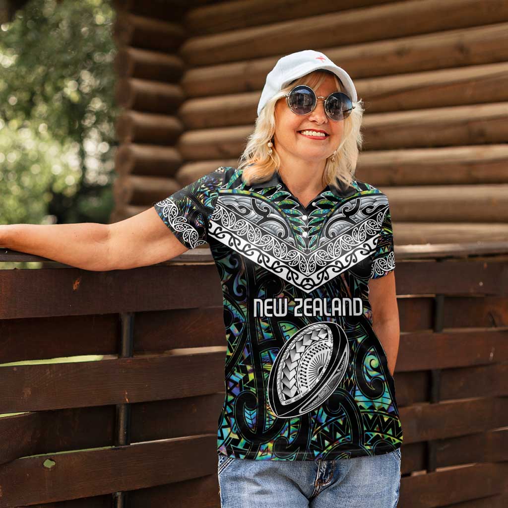 Custom New Zealand Women Polo Shirt Maori Rugby Tattoo Papua Shell - Vibe Hoodie Shop