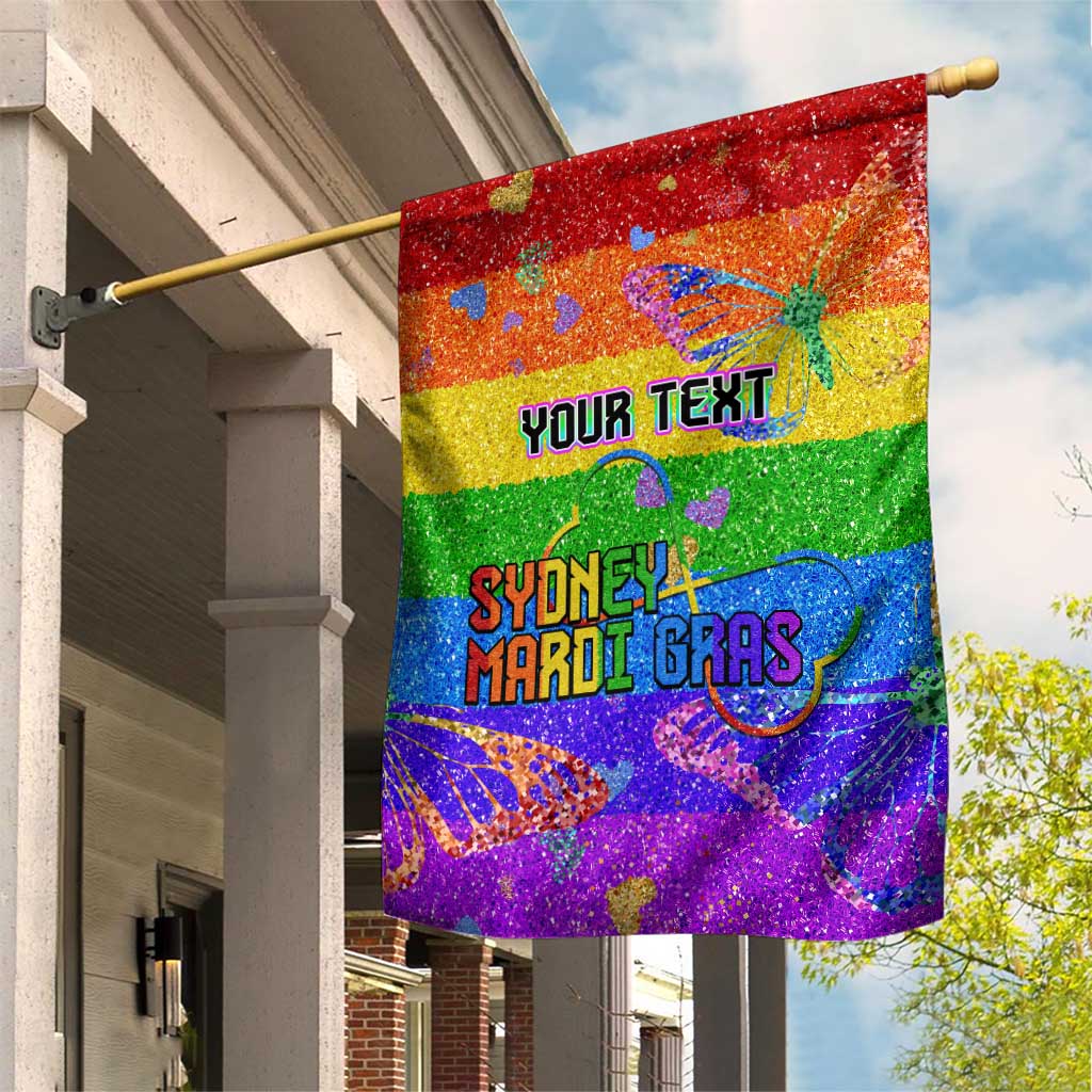 Sydney Mardi Gras Personalized Garden Flag Pride Rainbow Glitter Colorful Style - Vibe Hoodie Shop