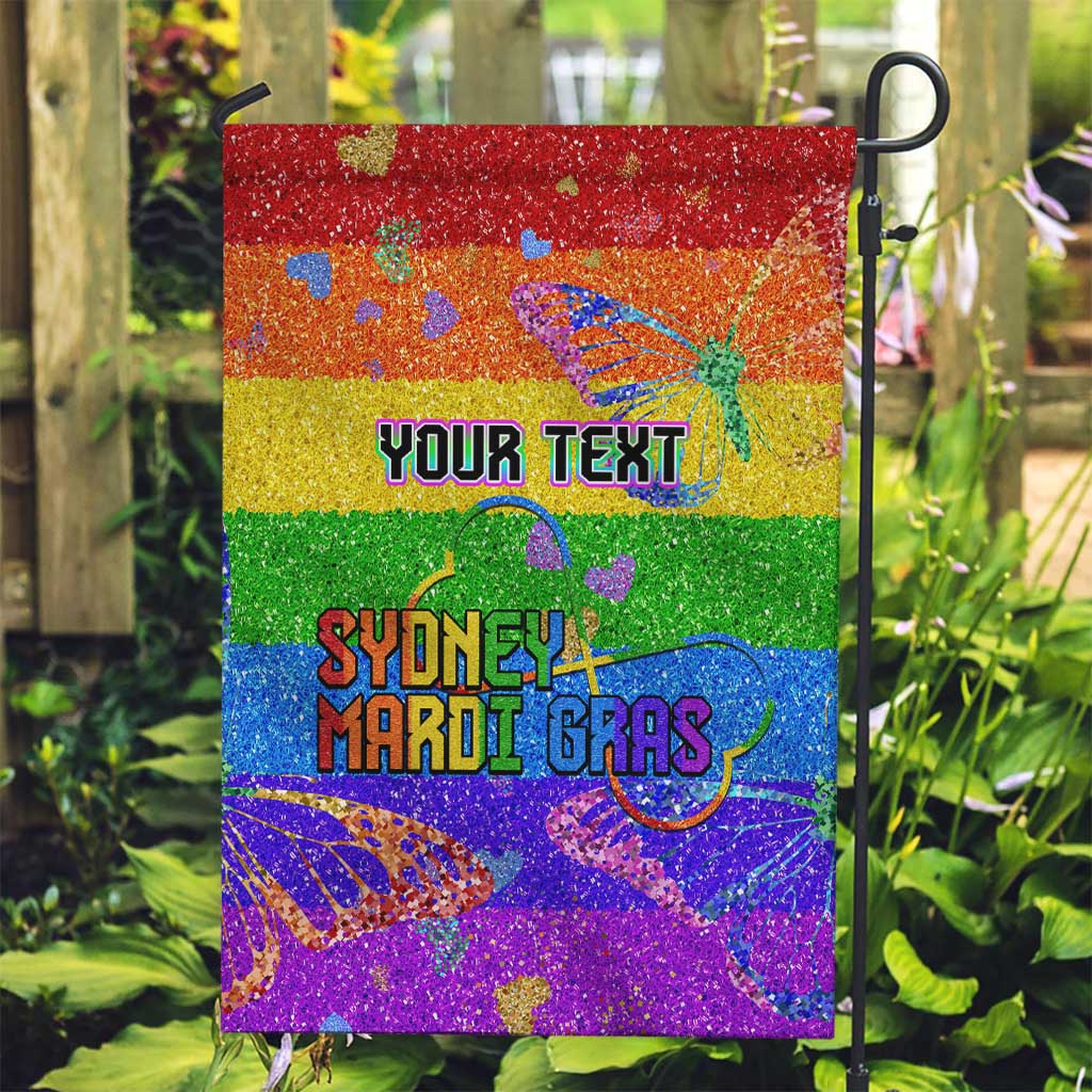 Sydney Mardi Gras Personalized Garden Flag Pride Rainbow Glitter Colorful Style - Vibe Hoodie Shop