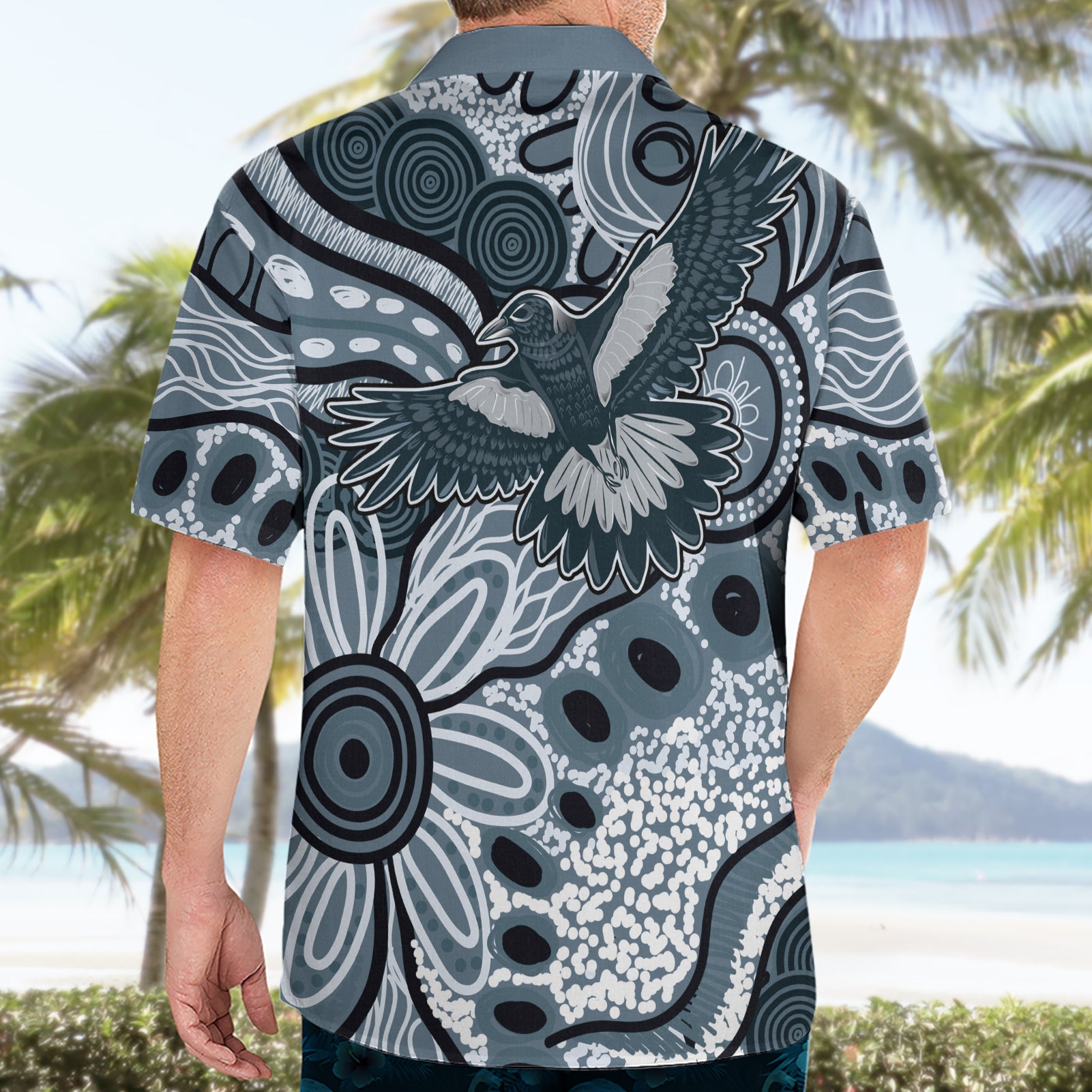 Magpies Aboriginal Art Hawaiian Shirt - Vibe Hoodie Shop