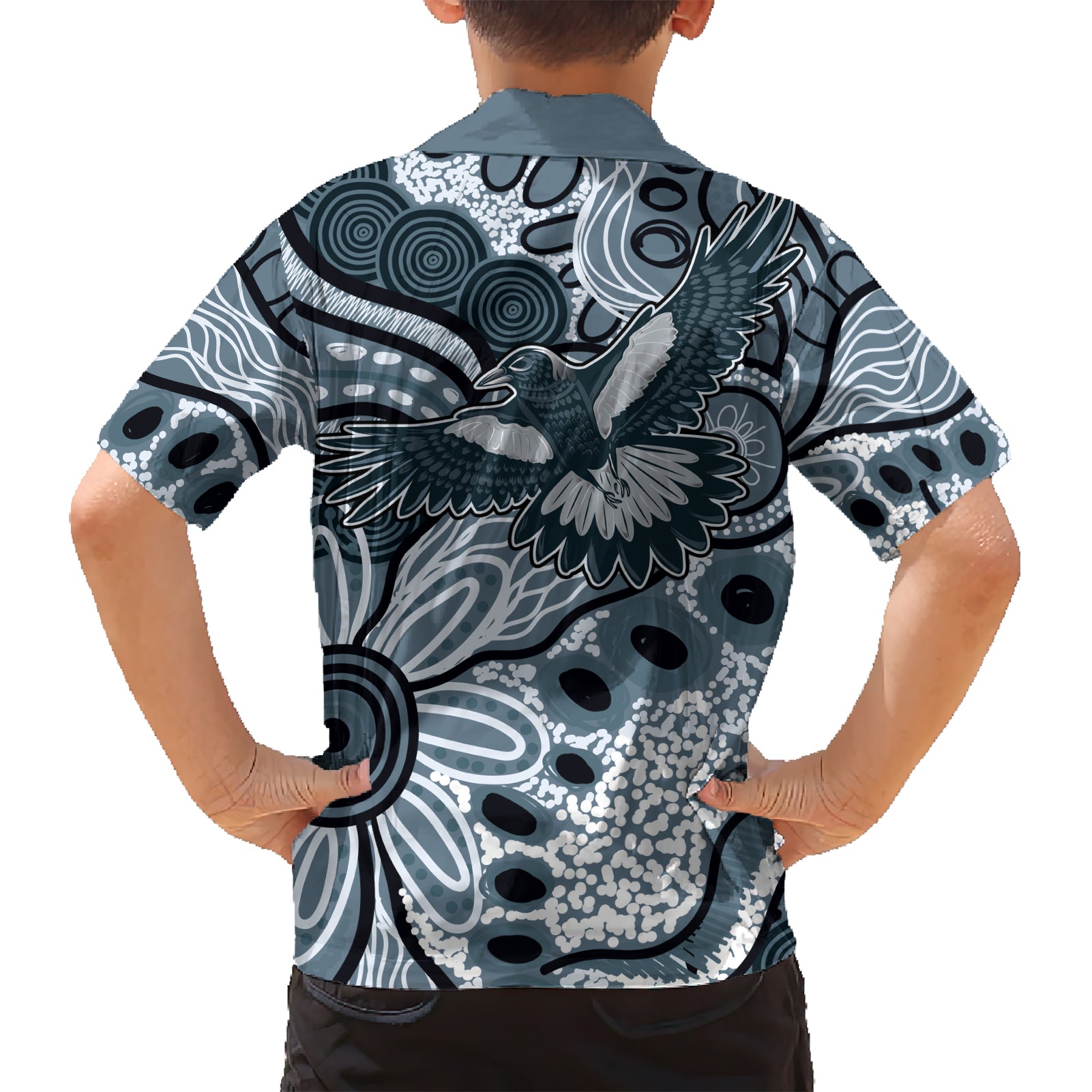 Magpies Aboriginal Art Hawaiian Shirt - Vibe Hoodie Shop