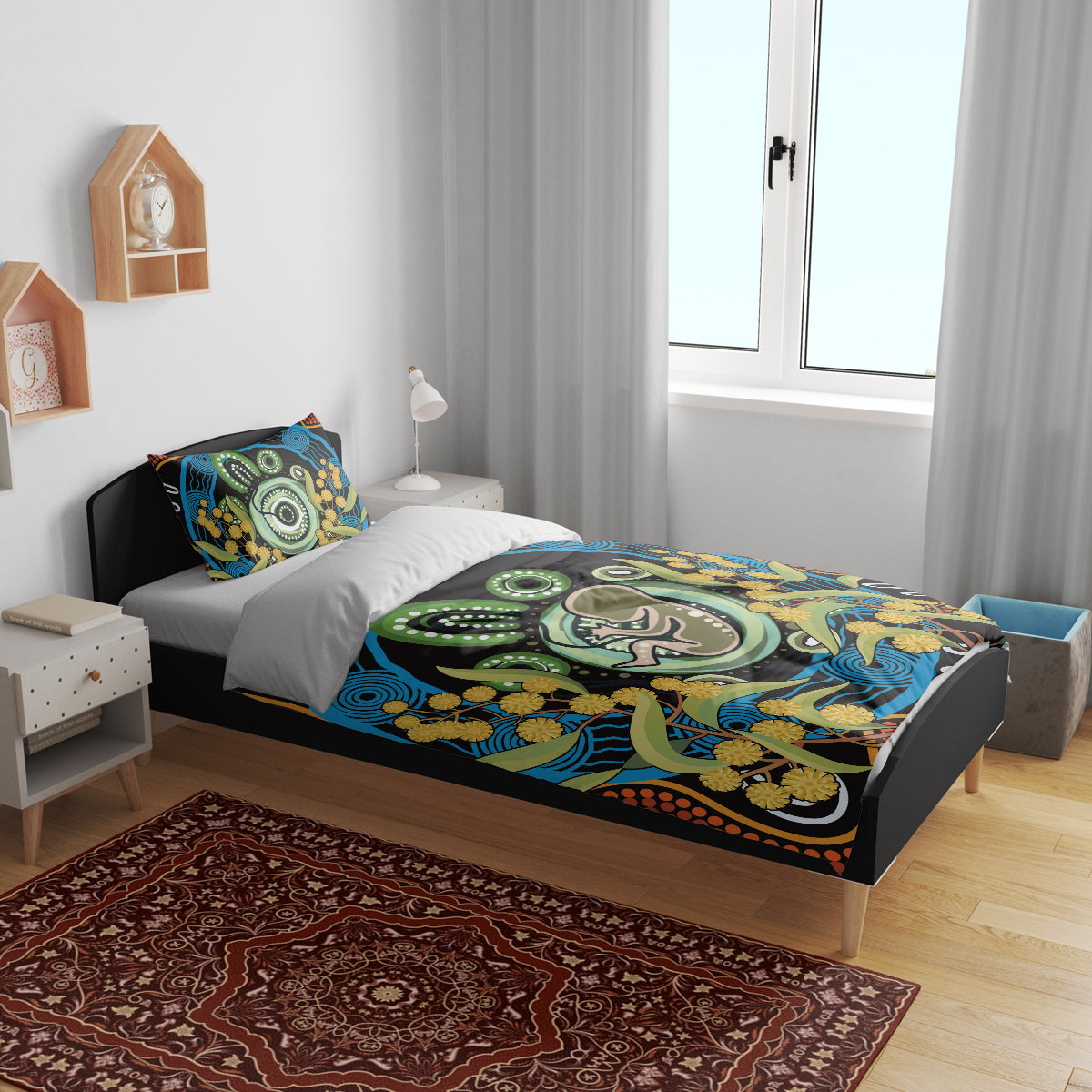 Baby in the Womb Bedding Set Aboriginal Art Style - Vibe Hoodie Shop