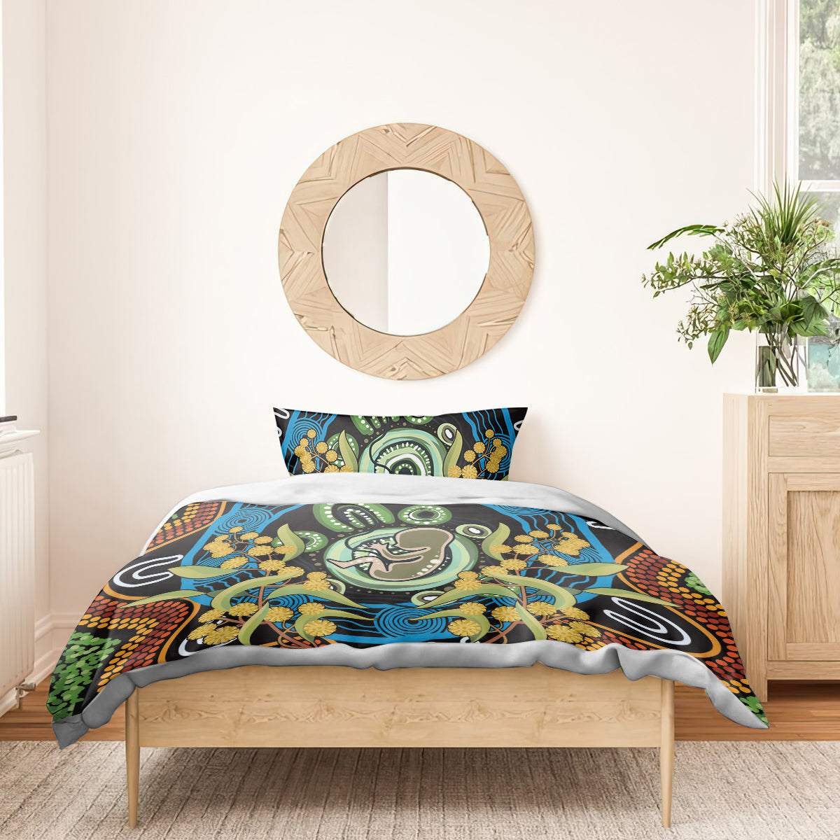 Baby in the Womb Bedding Set Aboriginal Art Style - Vibe Hoodie Shop