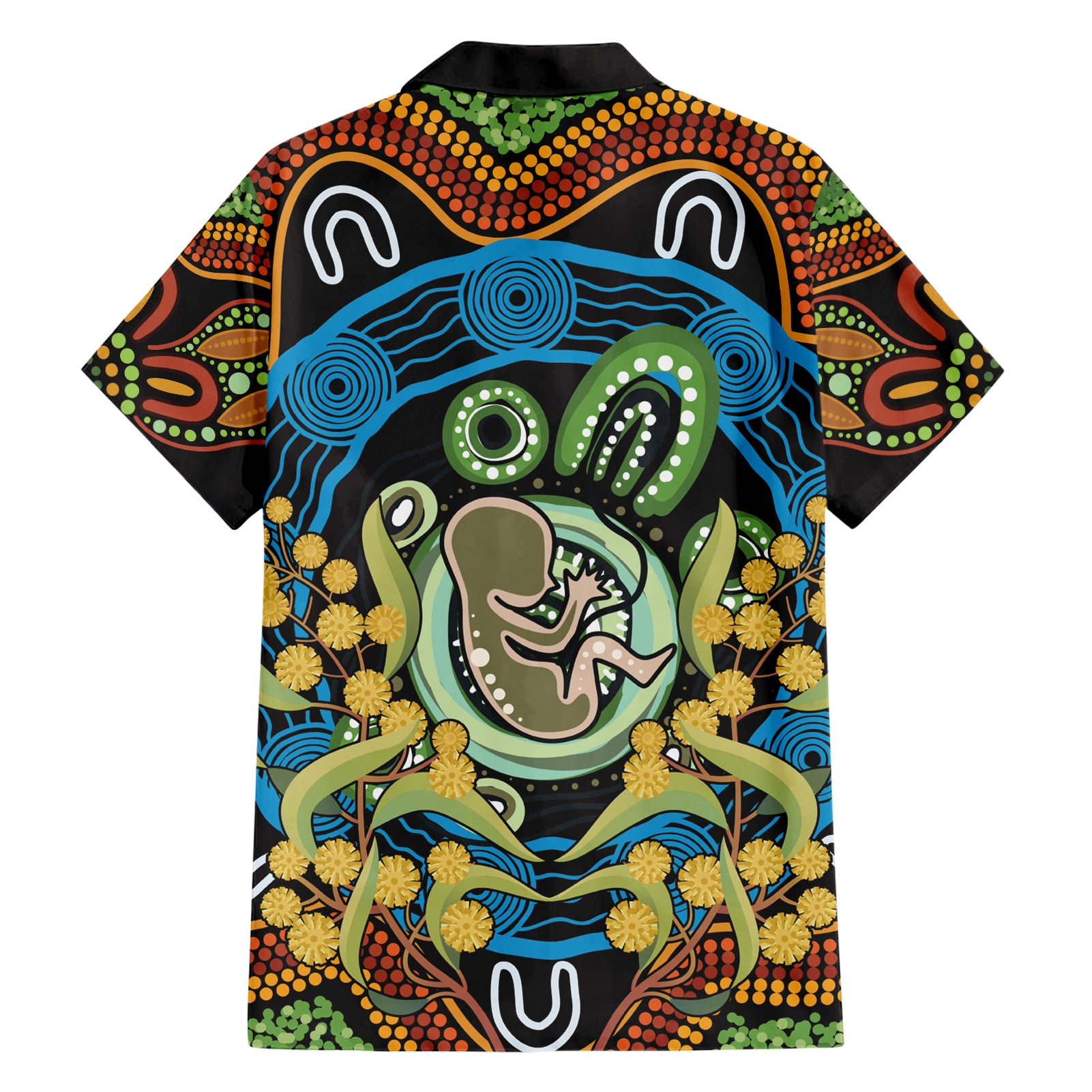 Baby in the Womb Hawaiian Shirt Aboriginal Art Style - Vibe Hoodie Shop