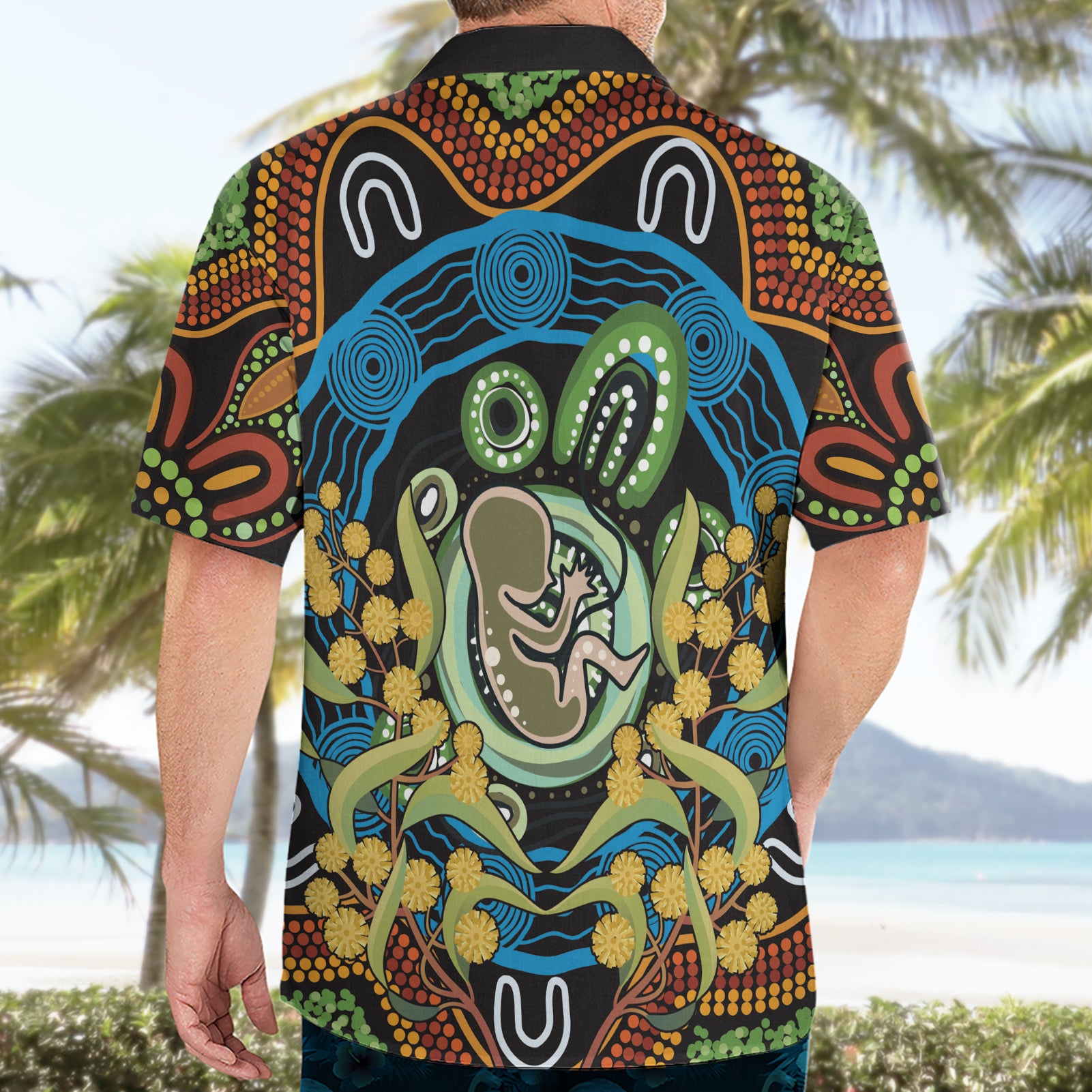 Baby in the Womb Hawaiian Shirt Aboriginal Art Style - Vibe Hoodie Shop