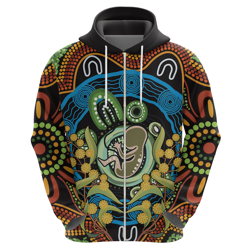 Baby in the Womb Hoodie Aboriginal Art Style LT9 - Vibe Hoodie Shop
