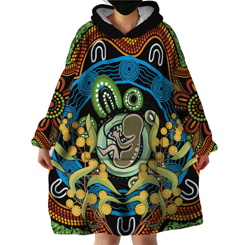 Baby in the Womb Wearable Blanket Hoodie Aboriginal Art Style - Vibe Hoodie Shop