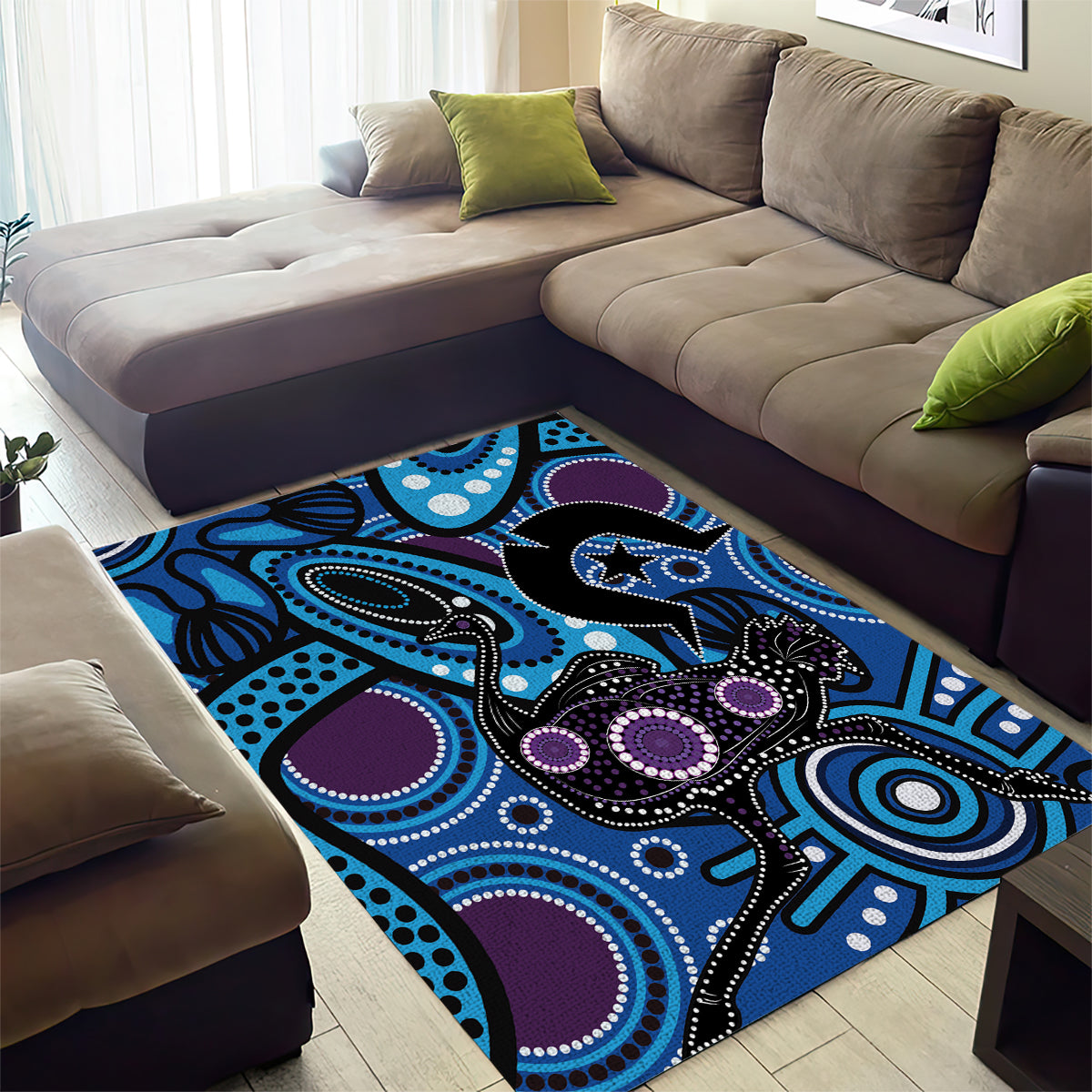 Emu NAIDOC 2024 Area Rug Aboriginal Art Style - Vibe Hoodie Shop