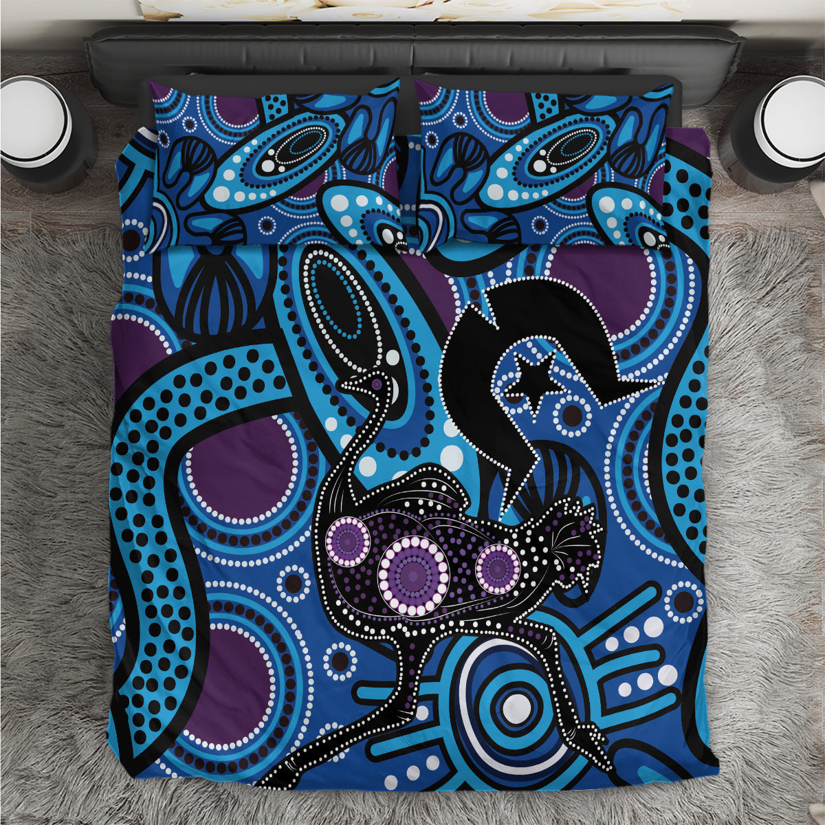 Emu NAIDOC 2024 Bedding Set Aboriginal Art Style - Vibe Hoodie Shop