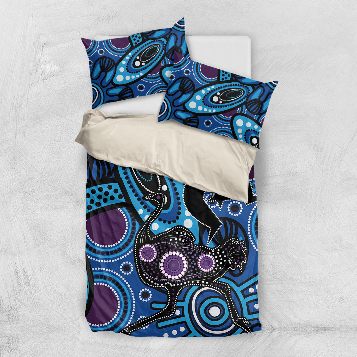 Emu NAIDOC 2024 Bedding Set Aboriginal Art Style - Vibe Hoodie Shop
