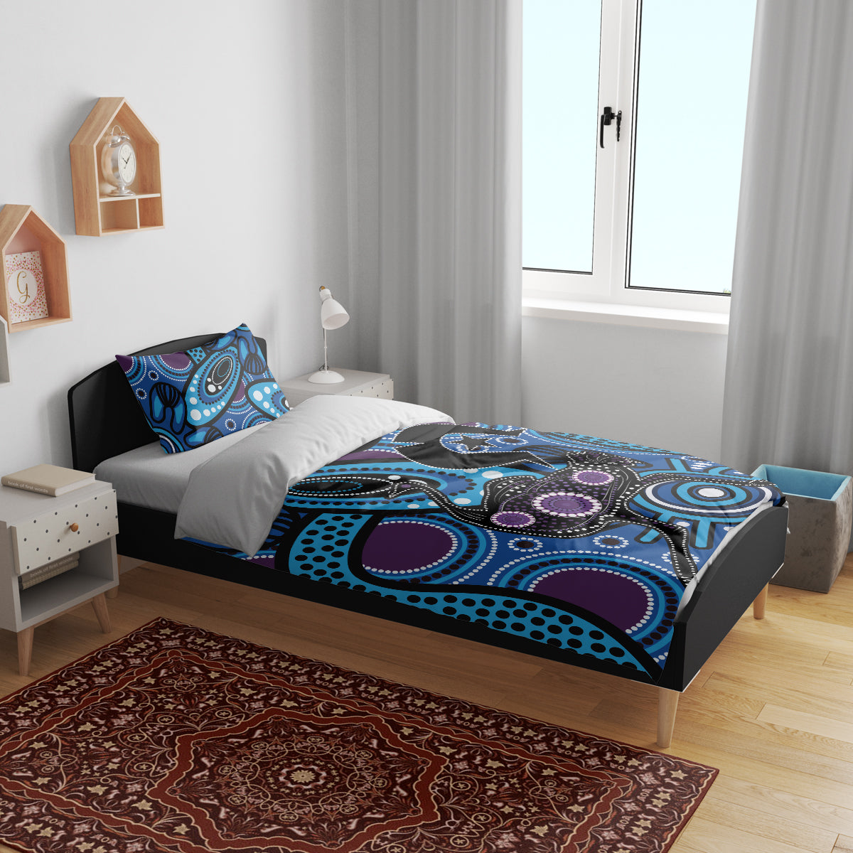 Emu NAIDOC 2024 Bedding Set Aboriginal Art Style - Vibe Hoodie Shop