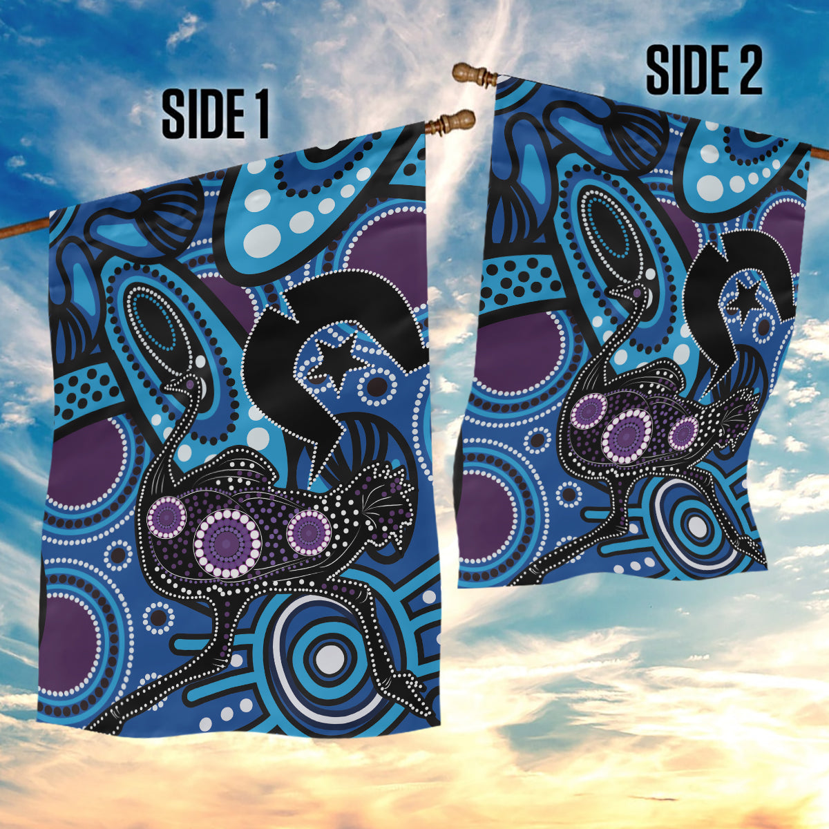 Emu NAIDOC 2024 Garden Flag Aboriginal Art Style - Vibe Hoodie Shop