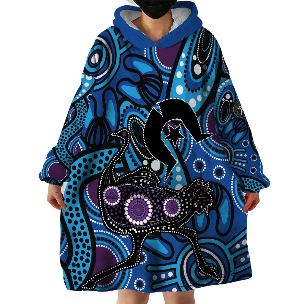 Emu NAIDOC 2024 Wearable Blanket Hoodie Aboriginal Art Style - Vibe Hoodie Shop