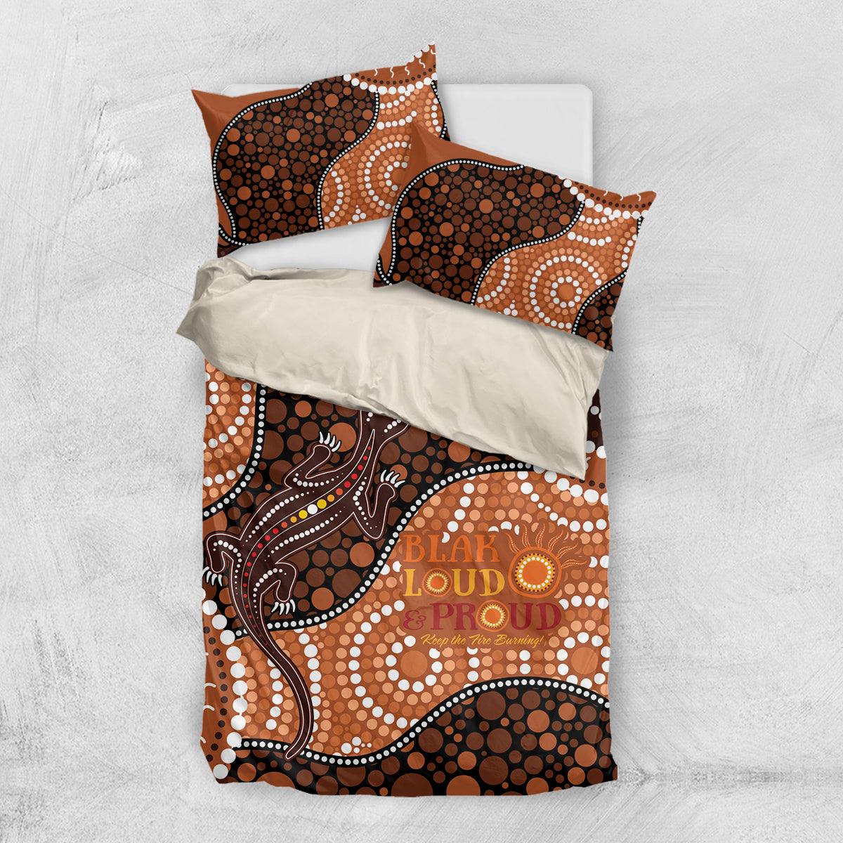 Lizard NAIDOC 2024 Bedding Set Aboriginal Art Style - Vibe Hoodie Shop