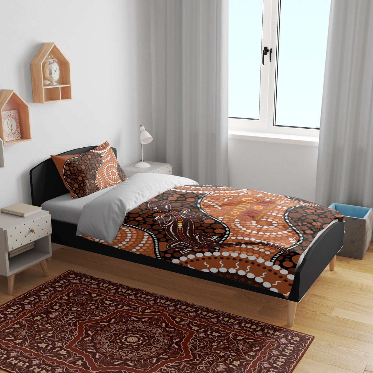 Lizard NAIDOC 2024 Bedding Set Aboriginal Art Style - Vibe Hoodie Shop