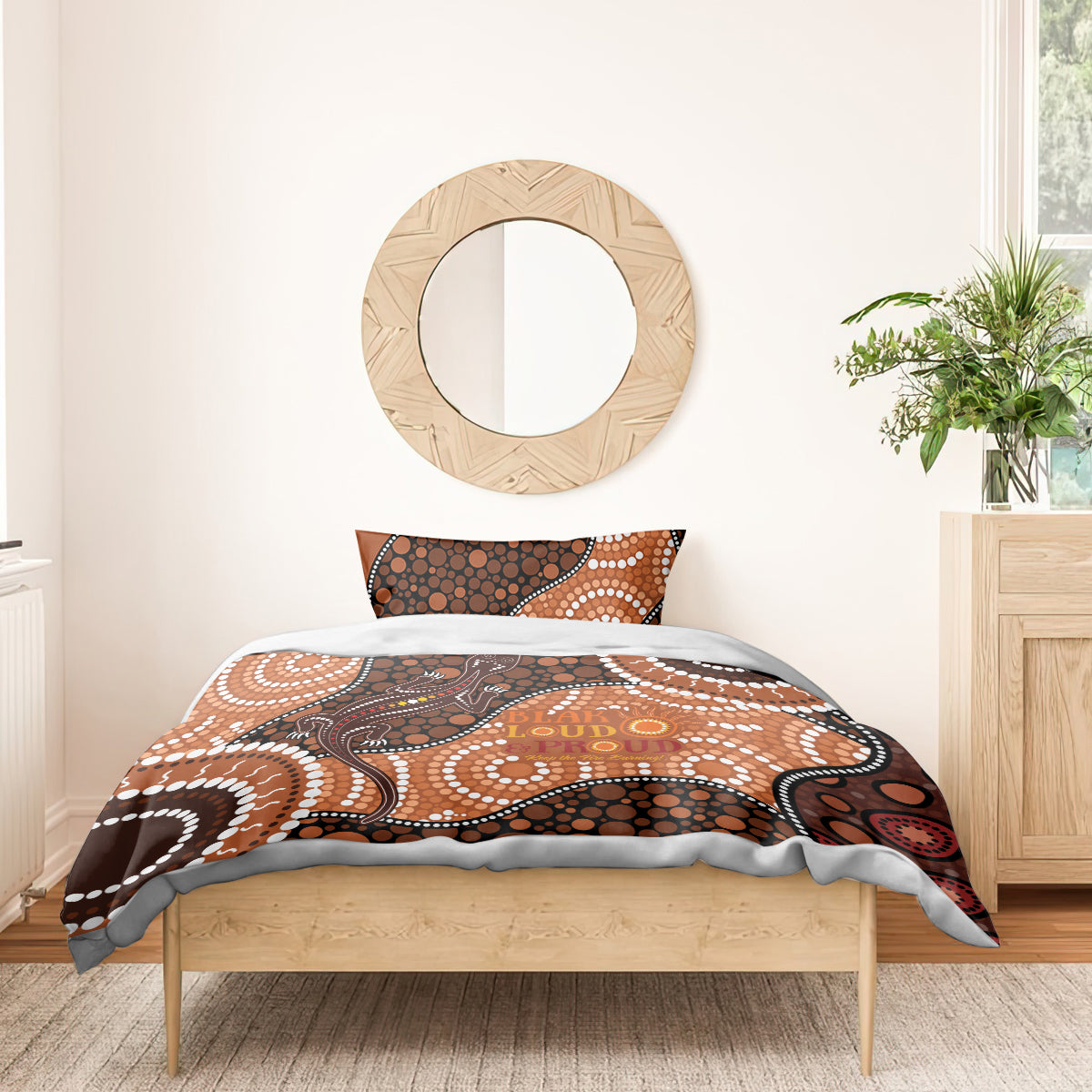 Lizard NAIDOC 2024 Bedding Set Aboriginal Art Style - Vibe Hoodie Shop