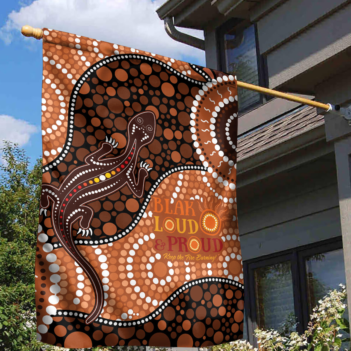 Lizard NAIDOC 2024 Garden Flag Aboriginal Art Style - Vibe Hoodie Shop