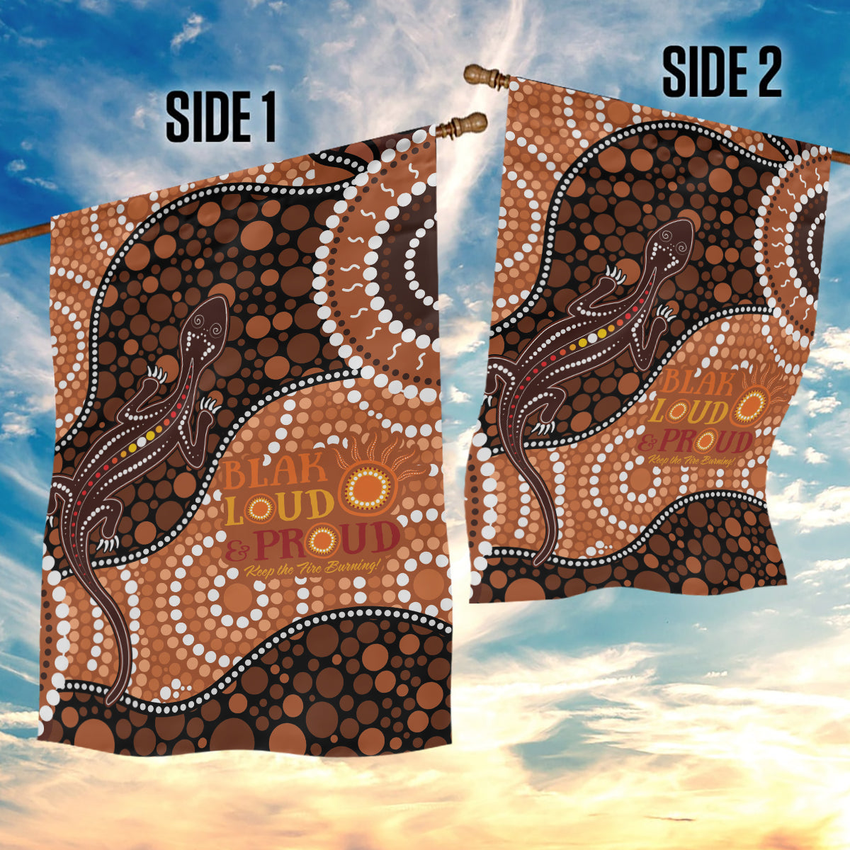 Lizard NAIDOC 2024 Garden Flag Aboriginal Art Style - Vibe Hoodie Shop