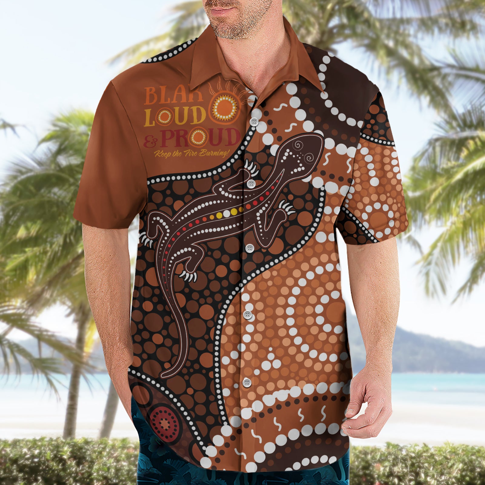 Lizard NAIDOC 2024 Hawaiian Shirt Aboriginal Art Style - Vibe Hoodie Shop