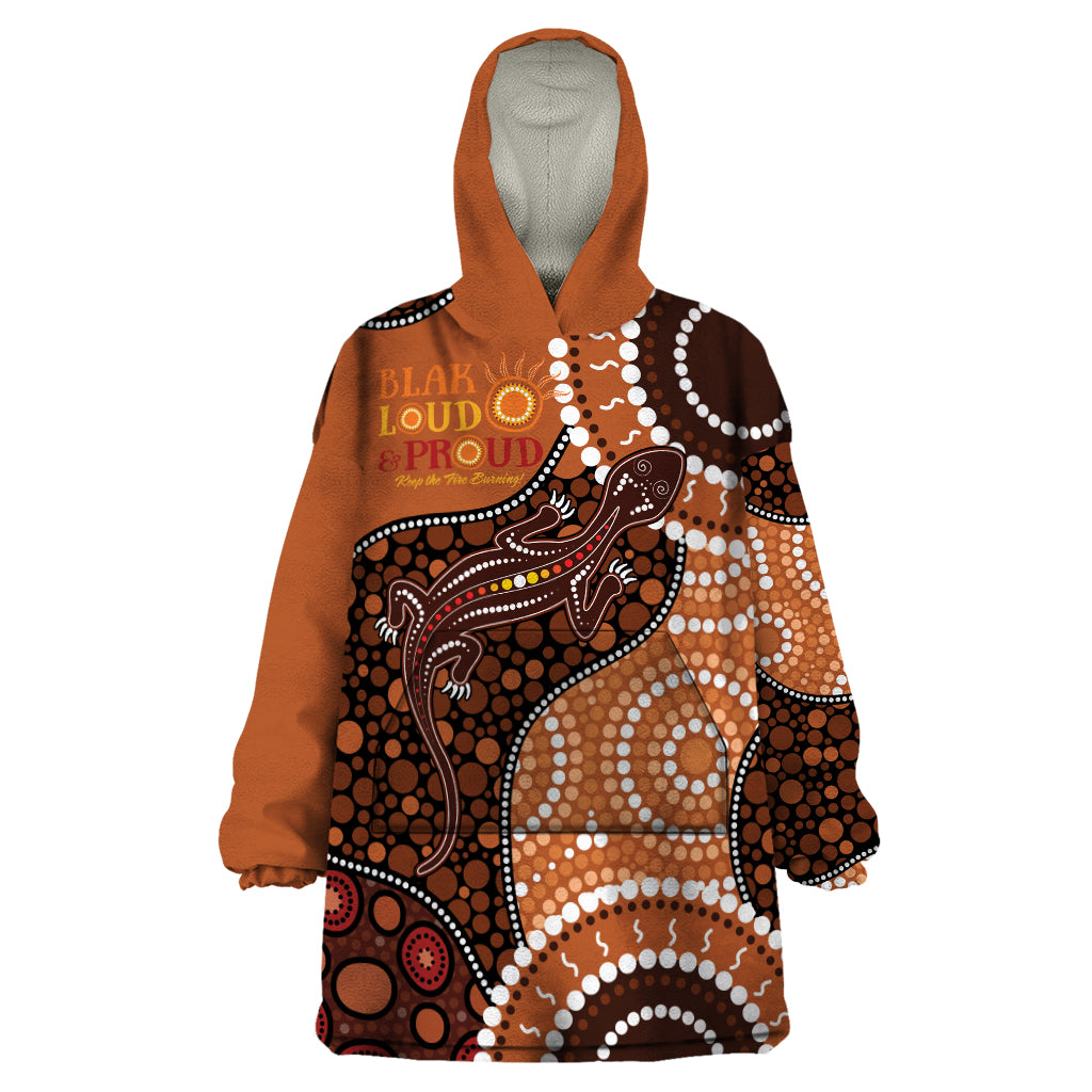 Lizard NAIDOC 2024 Wearable Blanket Hoodie Aboriginal Art Style - Vibe Hoodie Shop