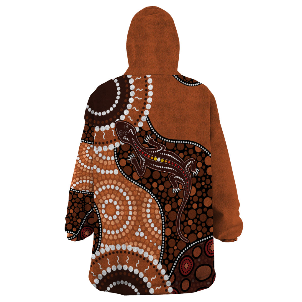 Lizard NAIDOC 2024 Wearable Blanket Hoodie Aboriginal Art Style - Vibe Hoodie Shop