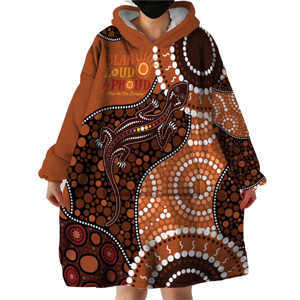 Lizard NAIDOC 2024 Wearable Blanket Hoodie Aboriginal Art Style - Vibe Hoodie Shop