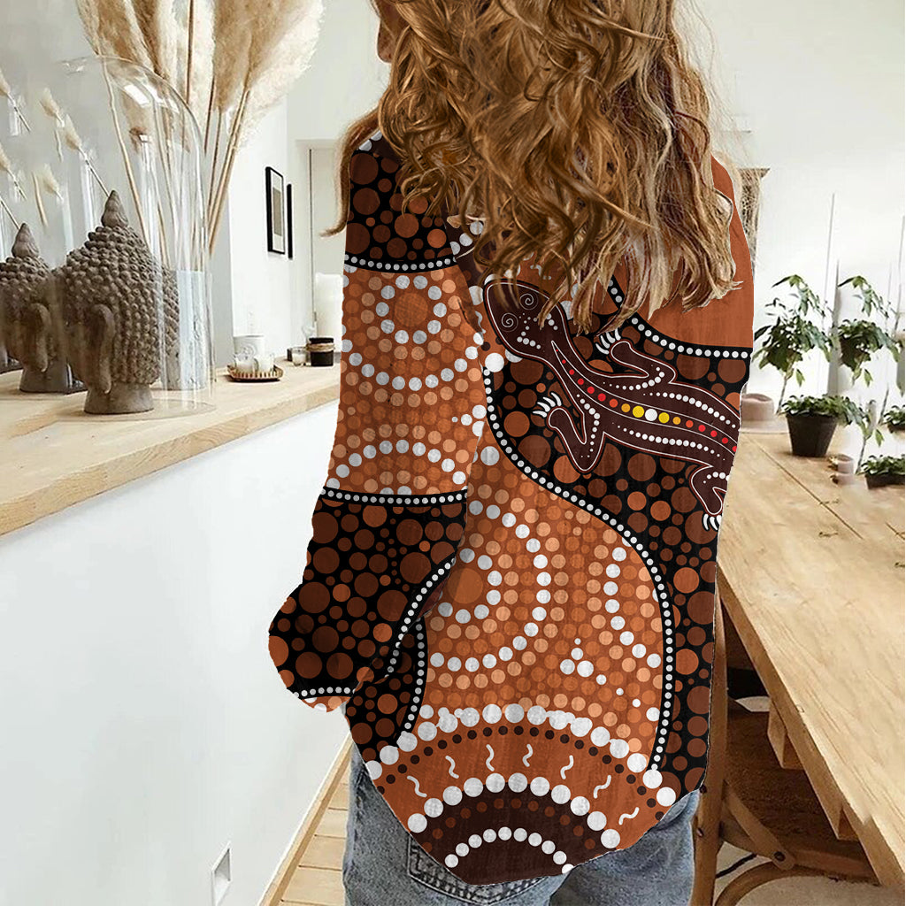 Lizard NAIDOC 2024 Women Casual Shirt Aboriginal Art Style - Vibe Hoodie Shop