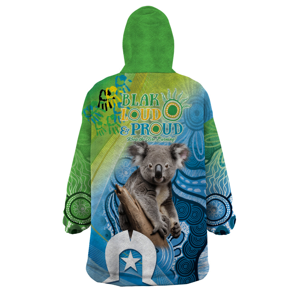 Vivid Minimal Koala NAIDOC 2024 Wearable Blanket Hoodie Aboriginal Art Style - Vibe Hoodie Shop