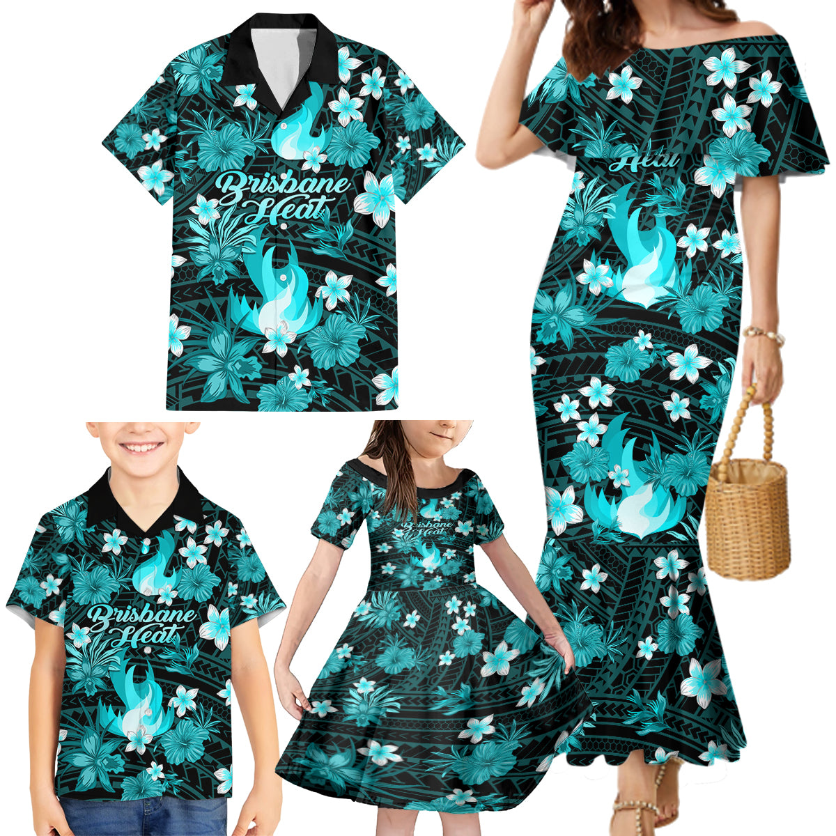 australian-heat-cricket-family-matching-mermaid-dress-and-hawaiian-shirt-baeuty-pacific-hibiscus-and-polynesian-pattern