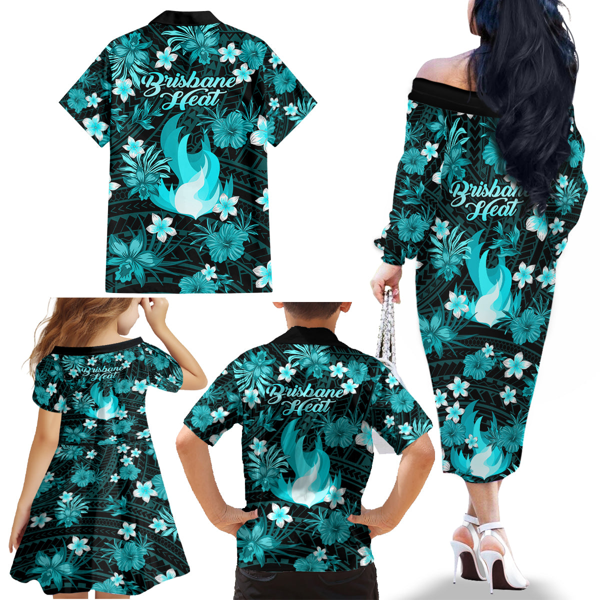 australian-heat-cricket-family-matching-off-shoulder-long-sleeve-dress-and-hawaiian-shirt-baeuty-pacific-hibiscus-and-polynesian-pattern