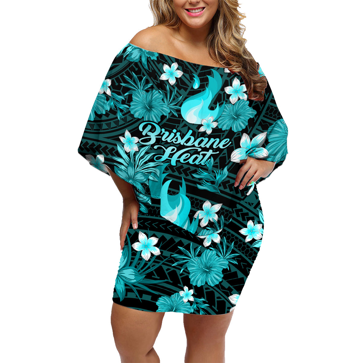 australian-heat-cricket-family-matching-off-shoulder-short-dress-and-hawaiian-shirt-baeuty-pacific-hibiscus-and-polynesian-pattern