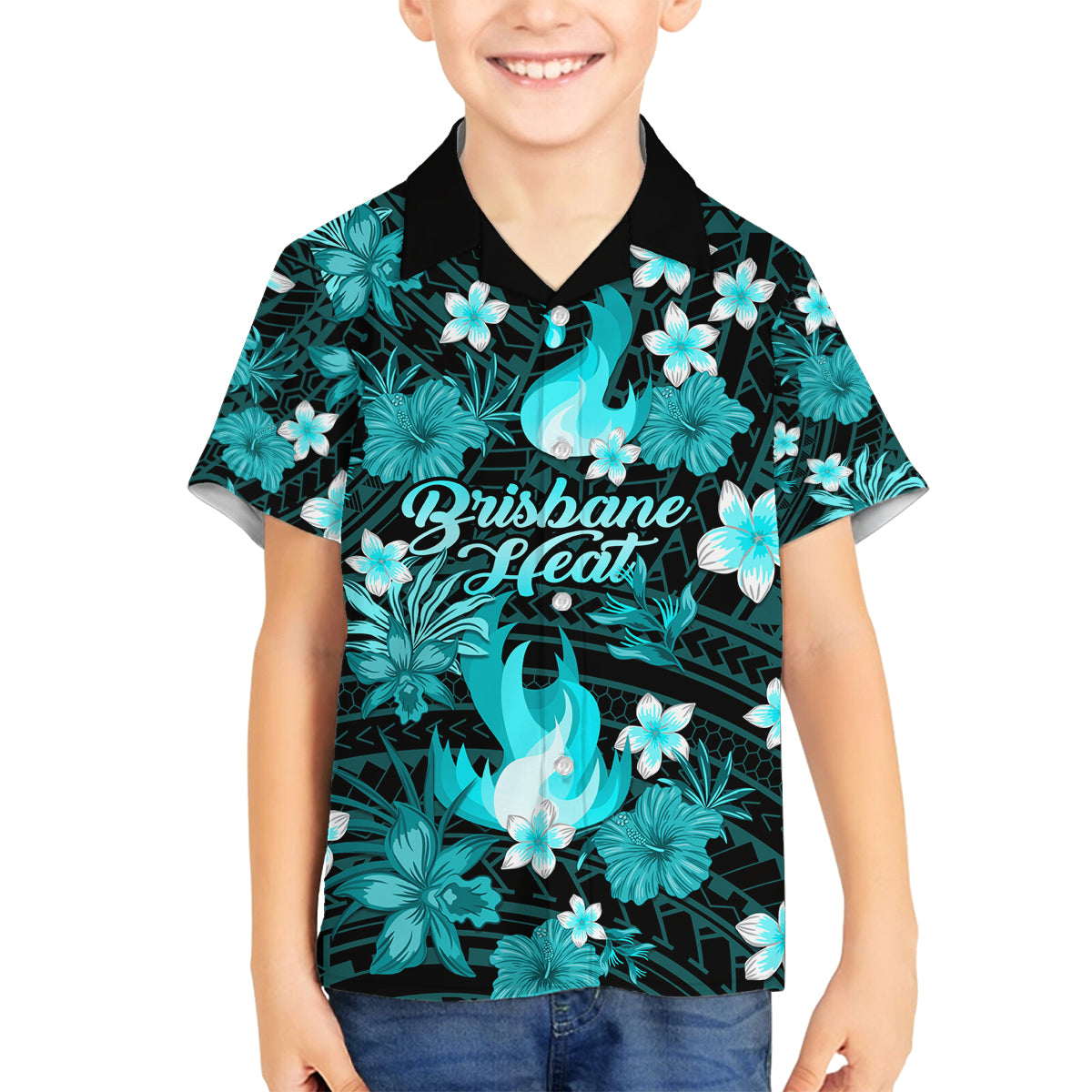 australian-heat-cricket-family-matching-off-shoulder-short-dress-and-hawaiian-shirt-baeuty-pacific-hibiscus-and-polynesian-pattern